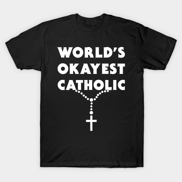 Funny Catholic Rosary Design T-Shirt by MeatMan